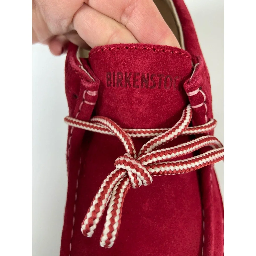 Birkenstock Men's US 12 EU 45 Pasadena Red Suede Veloursleder‎ Lace Up Shoes NEW